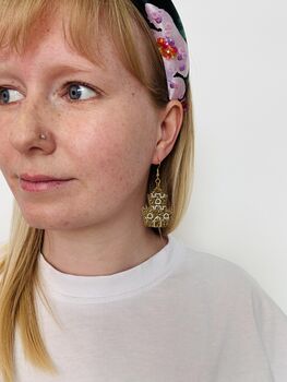 Gold Sandcastle Glitter Resin Earrings / Summer Holiday Jewellery / Seaside Memories Gift / Summer Party Jewellery, 5 of 5