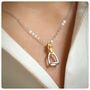 Personalised Sterling Silver And Gold Stirrup Necklace, thumbnail 2 of 12