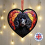 Poodle Stained Glass Effect Heart Suncatcher, thumbnail 1 of 7