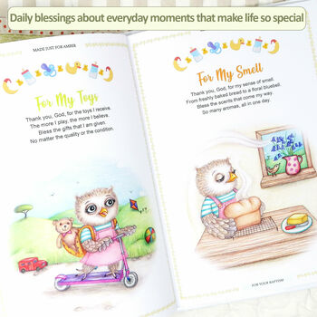 Personalised Baby Baptism Gift Book Of Blessings, 6 of 12