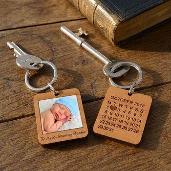 Personalised Milestone Calendar Photo Keyring, 2 of 8