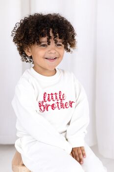 Christmas Big/Little Sibling Embroidered Sweatshirt Jumper Brother And Sister Available, 8 of 12