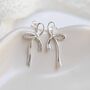 Sterling Silver Ribbon Bow Studs, thumbnail 3 of 5