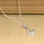 Lightning Bolt Necklace In Sterling Silver, thumbnail 3 of 10