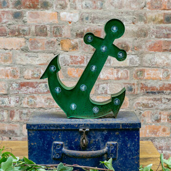Large Green Rusty Anchor LED Light, 2 of 6