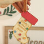 Personalised Wooden Stocking Tree Decoration, thumbnail 1 of 2