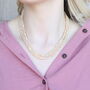 Small White Multi Strand Pearl Wedding Statement Necklace And Earring Set, thumbnail 1 of 6