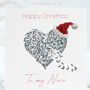 Silver Butterfly Heart My/Our Niece Christmas Card, thumbnail 1 of 11