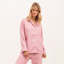 Women's Brushed Cotton Plain Pink Pyjamas, thumbnail 2 of 3