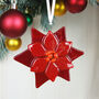 Handmade Glass Poinsettia Christmas Tree Decoration, thumbnail 1 of 5