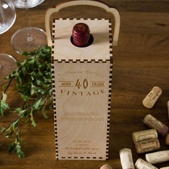 Vintage Year Personalised Wooden Wine Box, 3 of 4