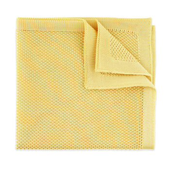 100% Polyester Diamond End Knitted Tie Pastel Yellow, 5 of 6
