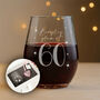 60th Birthday Diamante Crystal Embellished Stemless Glass, thumbnail 1 of 8