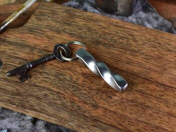 Twisted Iron Bar Forged Keyring Blacksmtih Made, 7 of 10