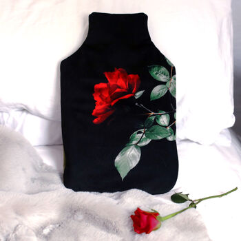 Red Rose Velvet Hot Water Bottle Valentine's Gift, 2 of 3