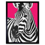 Zebra Modern Pink Living Room Kitchen Wall Art Print, thumbnail 1 of 3