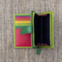 Lime Green Multi Colour Leather Purse Wallet Rfid, thumbnail 9 of 10