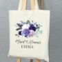 Bridal Party Purple Personalised Wedding Tote Bag, thumbnail 3 of 6