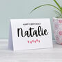 Large Print Personalised Love Heart Birthday Card, thumbnail 1 of 5