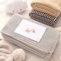 Maxi Stripe Knitted Unisex Baby Blanket, thumbnail 3 of 11