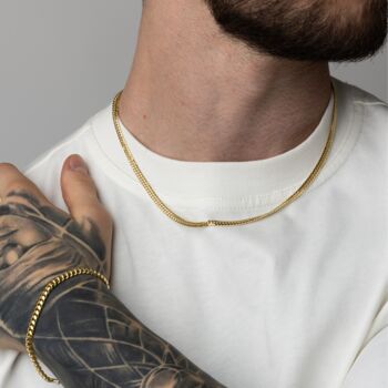 Gold Plated Double Curb Chain Necklace For Men, 9 of 12