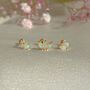 14k Solid Gold Opal Marquise Labret Stud Earring, thumbnail 2 of 4