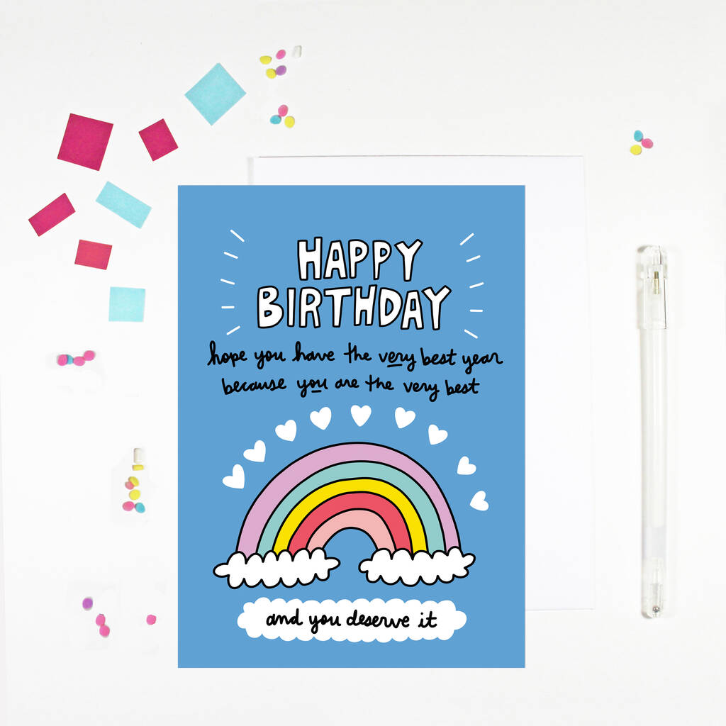 Happy Birthday Rainbow Birthday Card