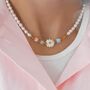 Flower Pearl Beaded Necklace Bracelet Set Two Options, thumbnail 1 of 3