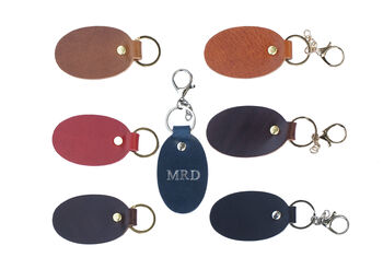 Handmade Personalised Leather Keyring – Custom Initials Gift Boxed, 2 of 7