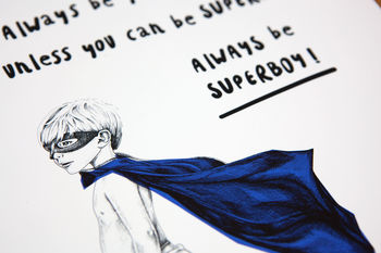 Personalised Super Boy Superhero Art Print, 4 of 7