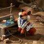 Handmade Felt Tailor Fox Hanging Decoration, thumbnail 1 of 3