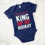 Three Cheers King Charles Coronation Babygrow, thumbnail 1 of 3