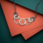 Contemporary Three Tone Circle Statement Necklace, thumbnail 2 of 3
