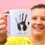 Father's Day Child's Hand Print Mug Personalised, thumbnail 3 of 6