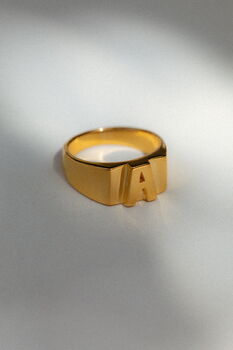 Custom Letter Signet Personalised Ring, 6 of 6