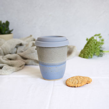 Ceramic Travel Mug With Grey Silicon Band, 4 of 9