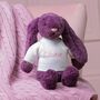 Personalised Plum Bashful Bunny Soft Toy, thumbnail 1 of 4
