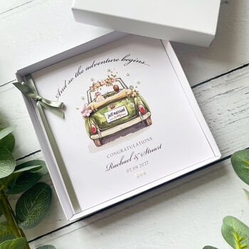 Handmade Wedding Card, Just Married Car Design, 7 of 7