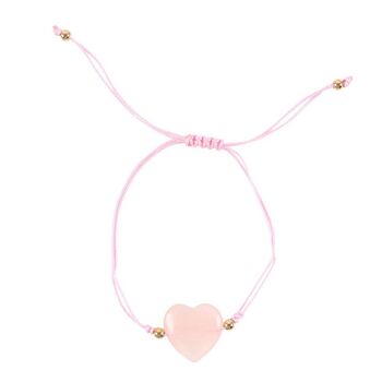 You Are Loved Rose Quartz Crystal Heart Bracelet, 4 of 4