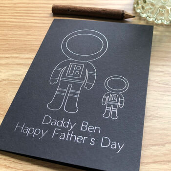 Personalised Spaceman Father And Child Card, 8 of 8