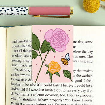 June Magnetic Birth Flower Bookmark Rose, 3 of 7