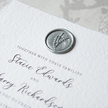 Silver Wax Seal Venue Illustration Wedding Invitations, 4 of 12