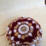 Maroon Floral Velvet Round Clutch, thumbnail 5 of 6