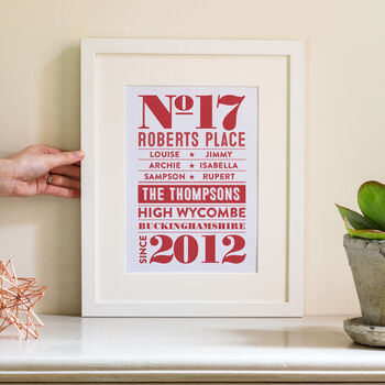 Personalised Family Address Print, 2 of 7