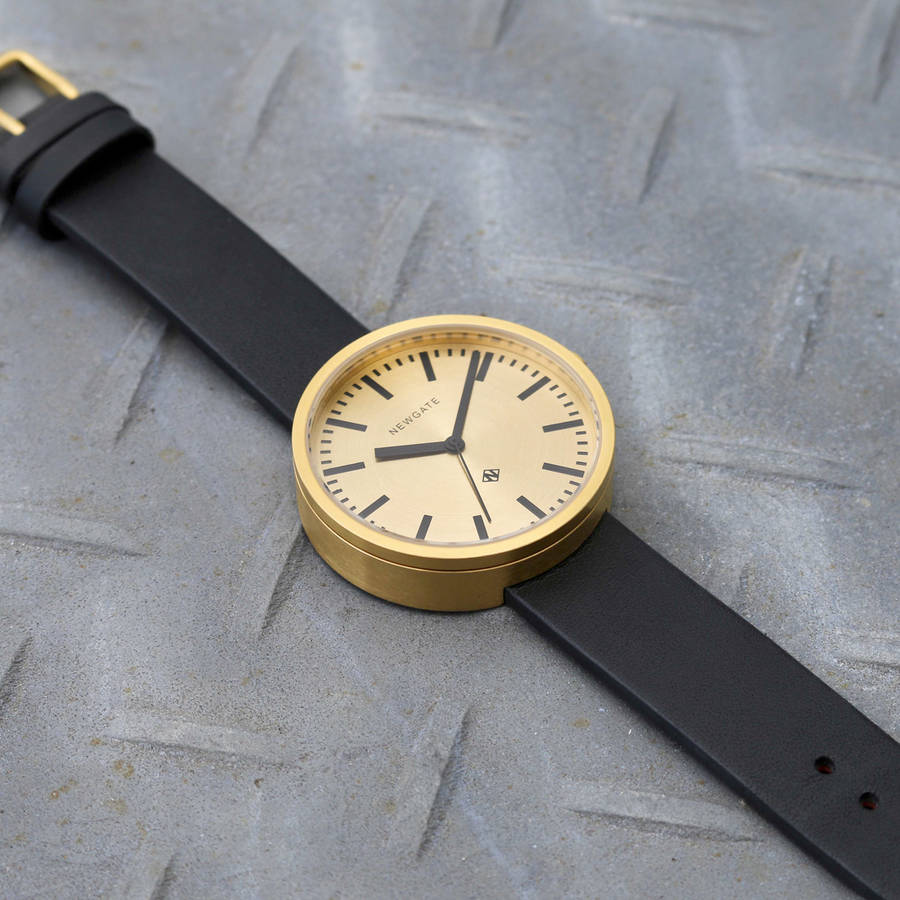 Newgate Drummer Grand Brass Dial Watch By The Orchard