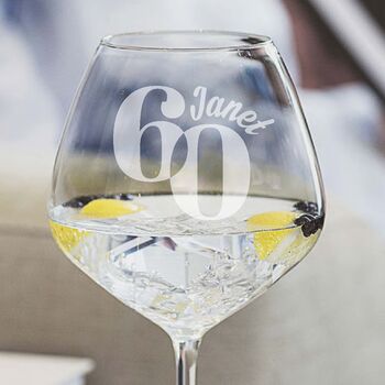 60th Birthday Personalised Glass, 3 of 8