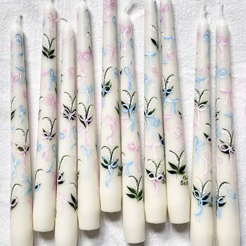 Hand Painted Lily Of The Valley Taper Candles, 4 of 6