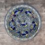 Dark Blue Fish Patterned Bowl With Flat Rim, 38cm, thumbnail 3 of 4