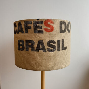 Upcycled Hessian Jute Coffee Sack Drum Lampshade, 4 of 5