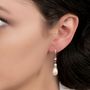 Rose Gold Plated Or Silver Long Teardrop Pearl Earrings, thumbnail 1 of 9